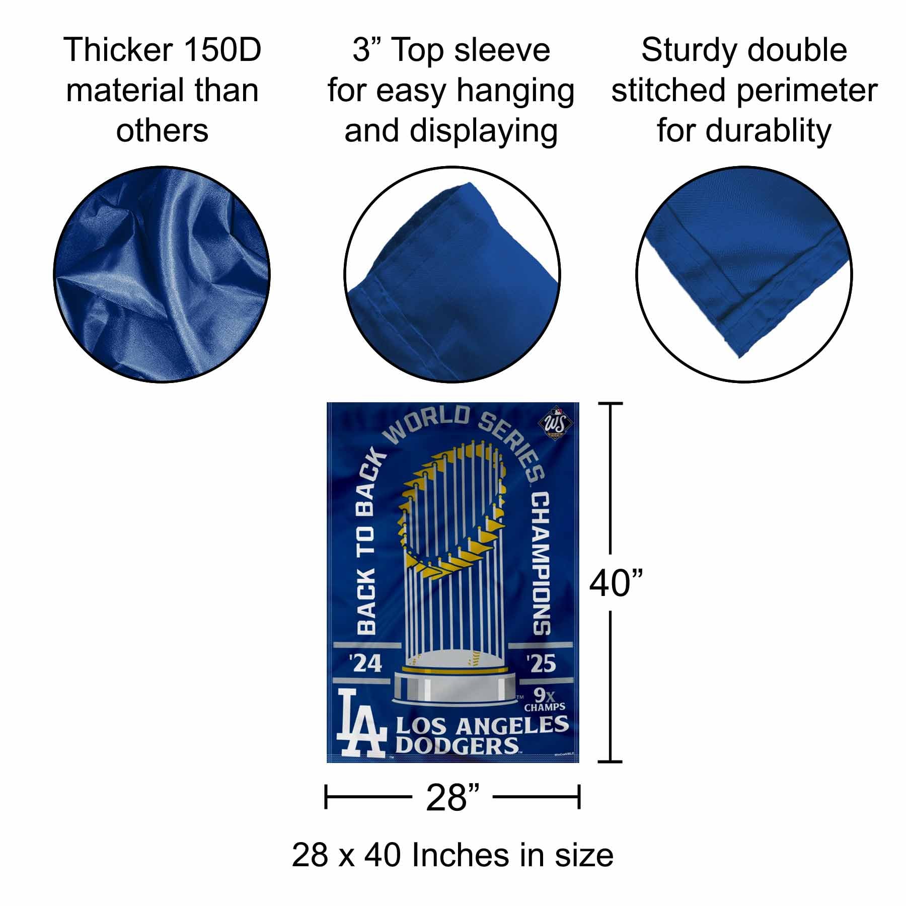 WinCraft Bandiera Fan Cave Los Angeles Dodgers 0,9x1,5m - 4