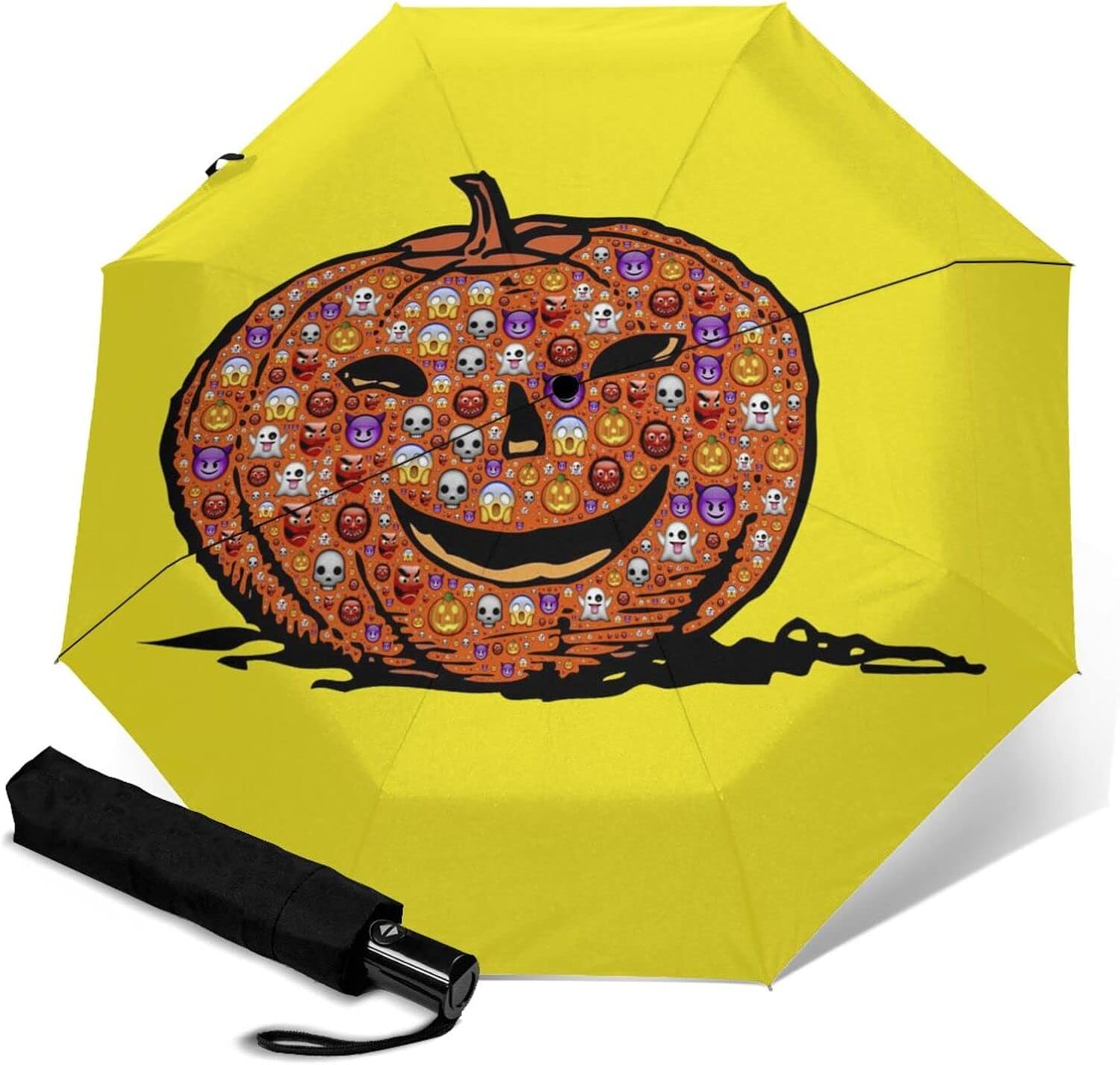 ハロウィンパンプキンフェイスファニー 1 3 21年強化版 営業 おしゃれ かわいい 風に強い 新耐風 日傘 ワンタッチ 自動開閉 台風対応 収納ポーチ付き 折り畳み傘 大きい Uvカット メンズ 撥水 並行輸入品 軽量 晴雨兼用 完全遮光