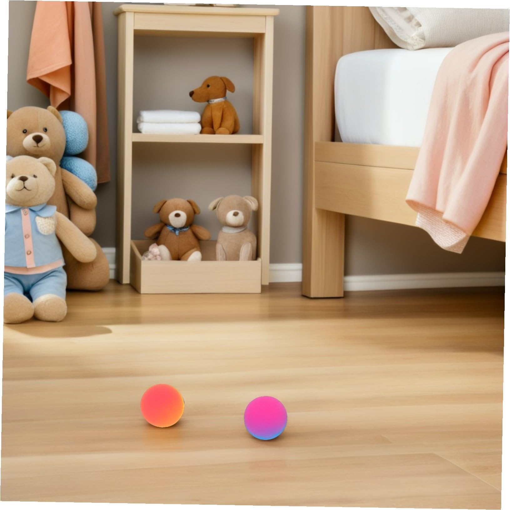 Abaodam 18 Palline Rimbalzanti per Bambini da 45mm in Gomma a Due Toni con Design Antiscivolo, Come Premi per Carnevale e Feste di Compleanno Colore Casuale