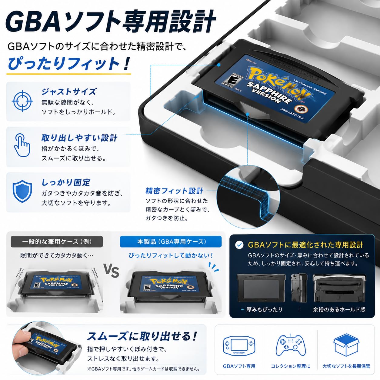 Amazon.co.jp: GBAソフト専用 収納 ケース 16個 可能 保管