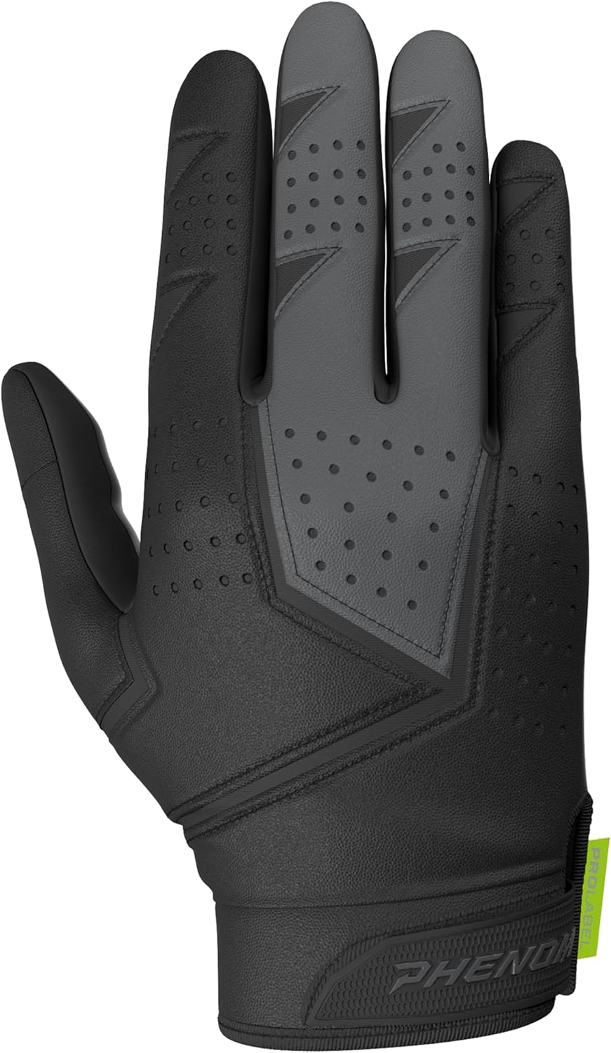 Phenom Elite Vapor-Fusion Football Gloves – Black & Grey | Synthetic Leather, Lightweight, Super Sticky Receiver Gloves for Adults & Kids