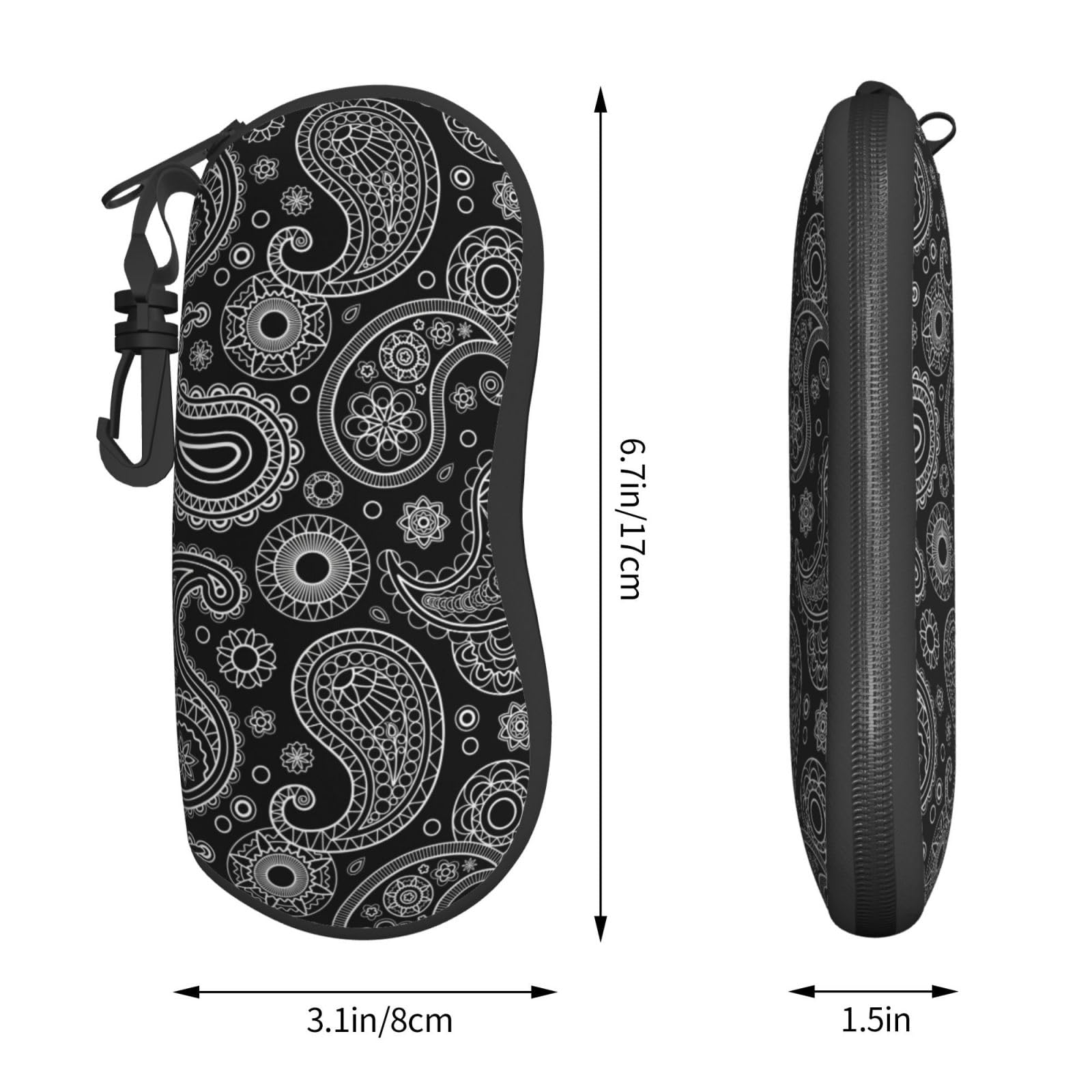 Funda suave para gafas de sol, funda de neopreno ultraligera con cremallera para gafas