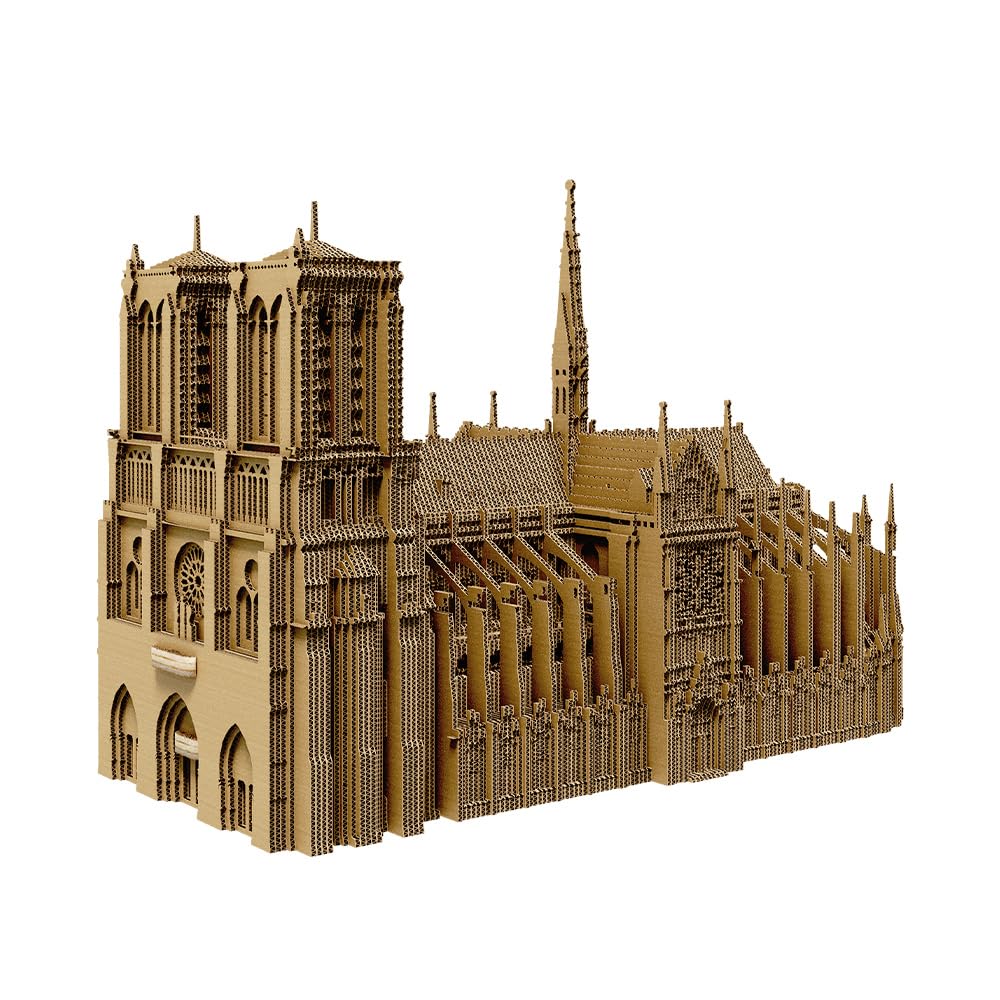 Notre-Dame de Paris Puzzle 3D en Carton – Maquette à Monter | 165 Pièces, 26 × 16 × 10 cm – Kit Sculpture DIY à Peindre, Matériaux Recyclés, Ados & Adultes, Idée Cadeau Déco