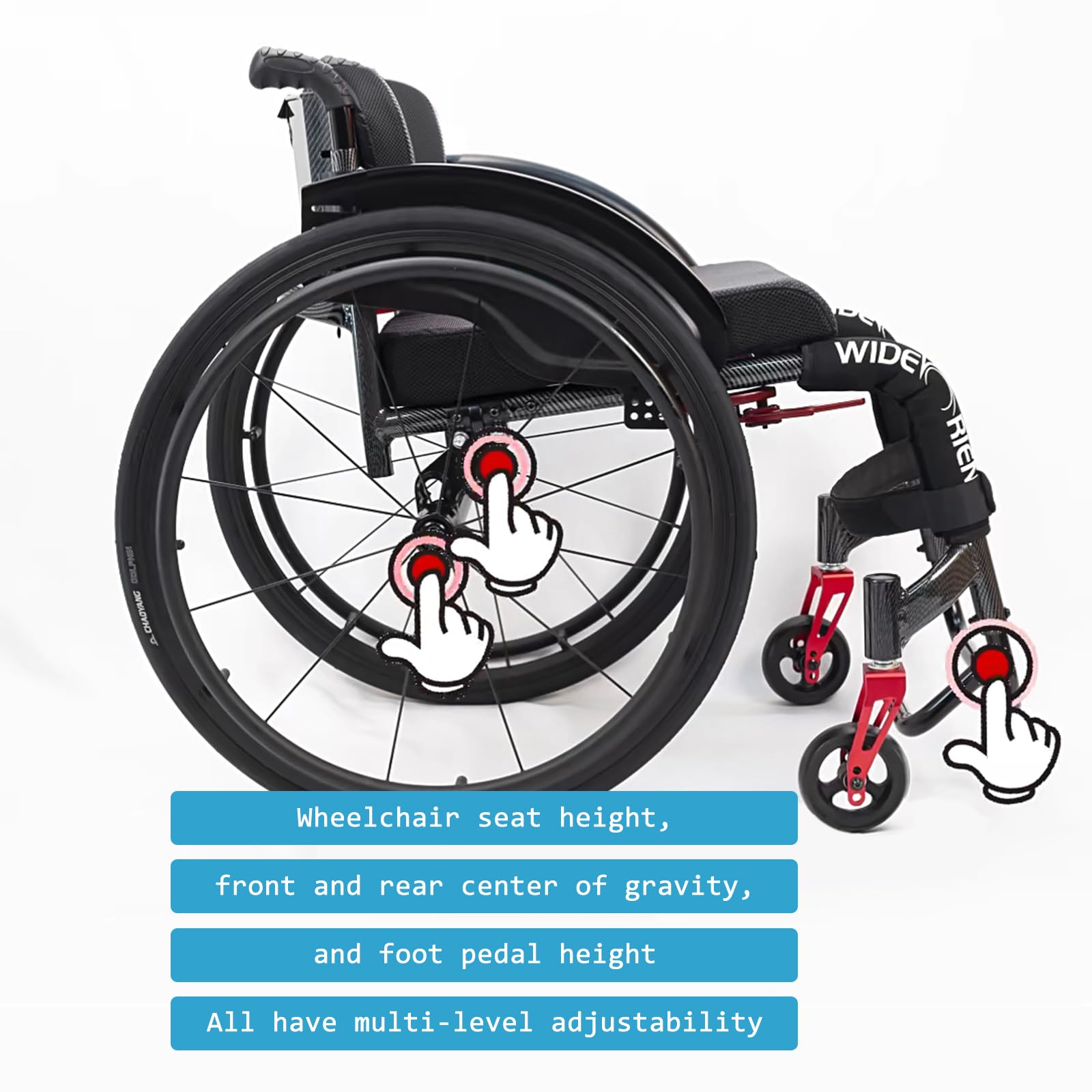 Silla De Ruedas Deportiva Todo Terreno,silla De Ruedas De Aluminio,silla De Ruedas Ligera Portátil,silla De Ruedas Para Adultos Con Antivuelco,sillas De Ruedas Manuales Autopropulsadas(42cm/16.5in)