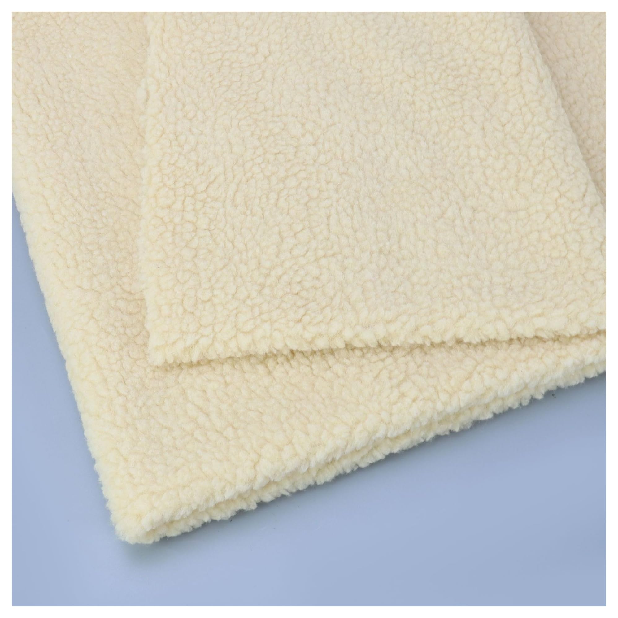 Lammwolle Stoff Kunstpelz Sherpa Warmer Künstlicher Lammwolle-Stoff Gefälschter Fleece-Stoff Meterware Pelzstoff Stoffe zum Nähen Plüschstoff für DIY-Handwerk Nähen Kamel 300x160cm