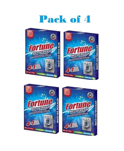 Fortune Washing Machine Cleaner & Descaler Powder | (Pack of 4-100g per Pack) | Tub & Drum Deep Cleaner | Removes Limescale,Odour & Residue |Front & Top Load Safe