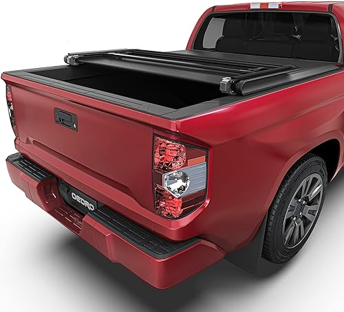 OEDRO Cubierta Tonneau suave de triple pliegue para caja de camioneta compatible con Toyota Tundra 2022 2023 2024 2025 (Excl.Trail) caja de 5.5 pies