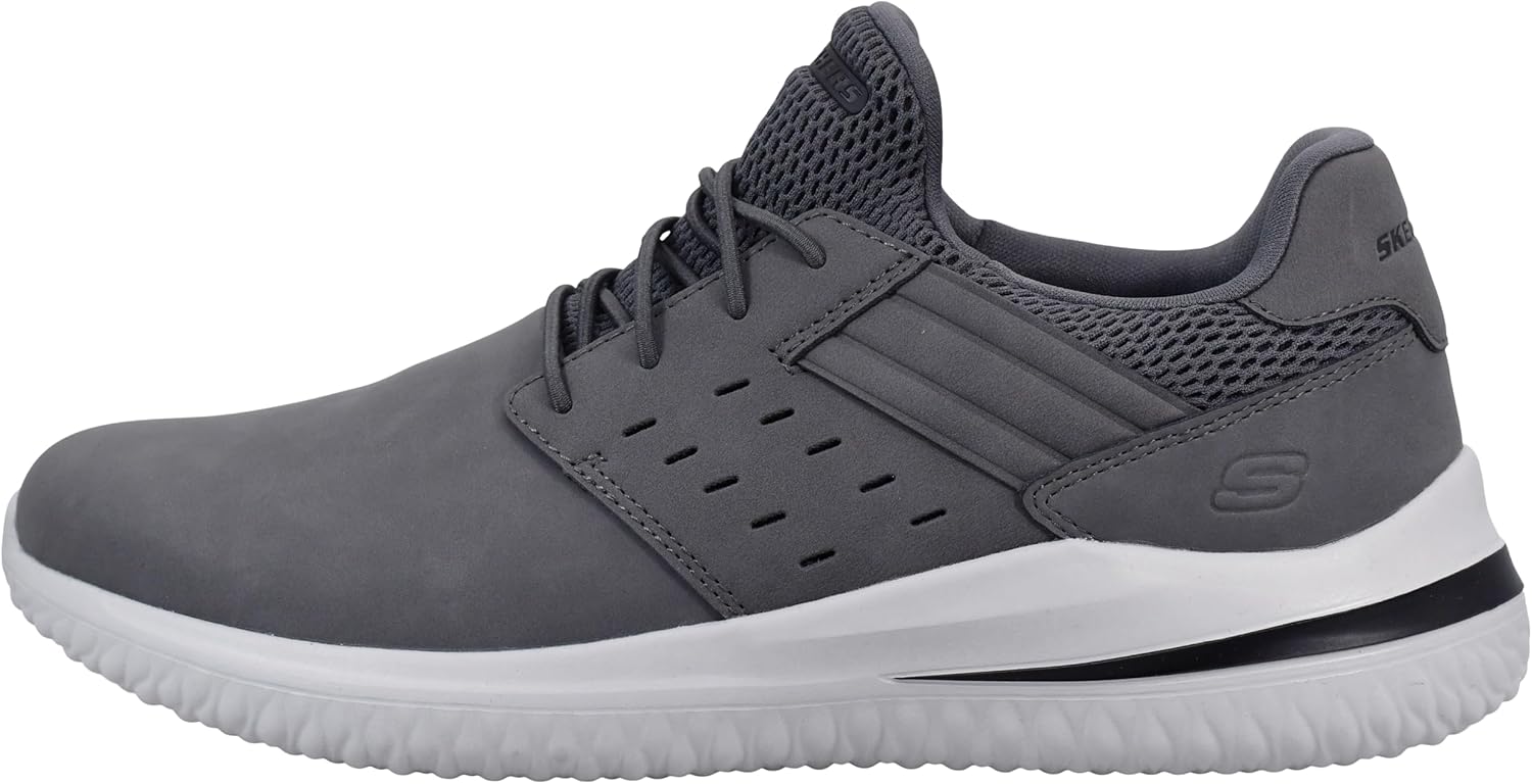 Skechers Mens Delson 3.0 - Ezra Leather Bungee Lace Slip on - Image 7