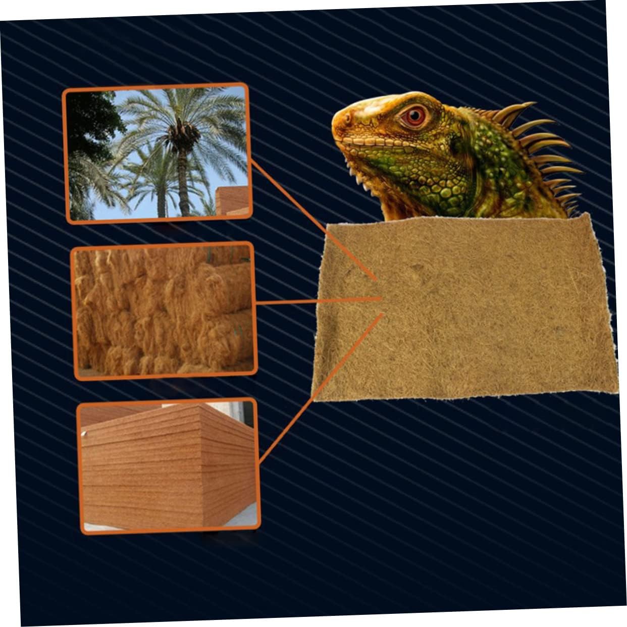 MERRYHAPY Bearded Dragon Accessories Reptile Mat Coconut Fiber Bedding Terrarium Liner