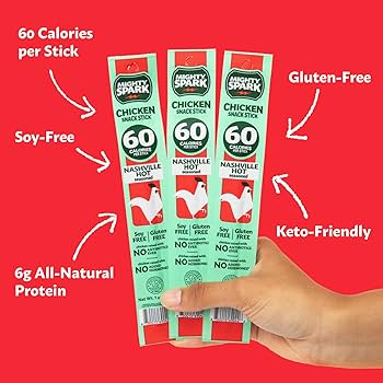 Amazon.com: Mighty Spark Chicken Snack Sticks - Nashville Hot - 6g