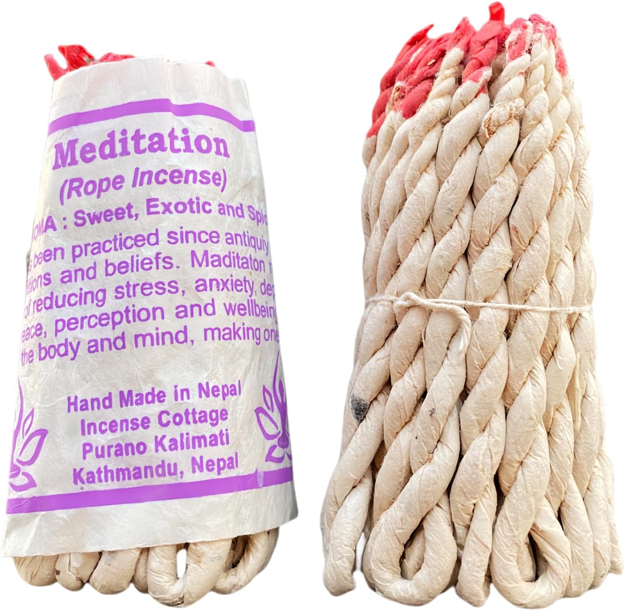Fay Bless Handmade Rope Incense from Nepal 2 Bundles (Meditation)