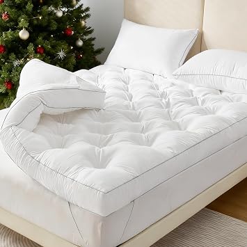 SHOUREN Memory Foam Mattress Topper King for Back Pain Relief | 5 Inch Extra Thick Gel Memory Foam Topper with Pressure Relief, Body Contouring Support, 4-Way Straps and Plush Comfort