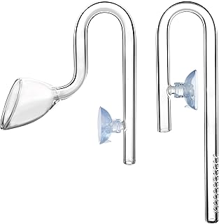 JARDLI Glass Lily Pipe Mini Inflow Outflow Set 10mm for 9/12mm Tubing - Nano Aquarium Planted Tank Aquascaping