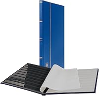 Vista 9 de LIGHTHOUSE - Libro de libros de tapa dura "BASIC" para sellos, 64 páginas de cartulina negra A4 con tiras transparentes y bisagras de lino dobles