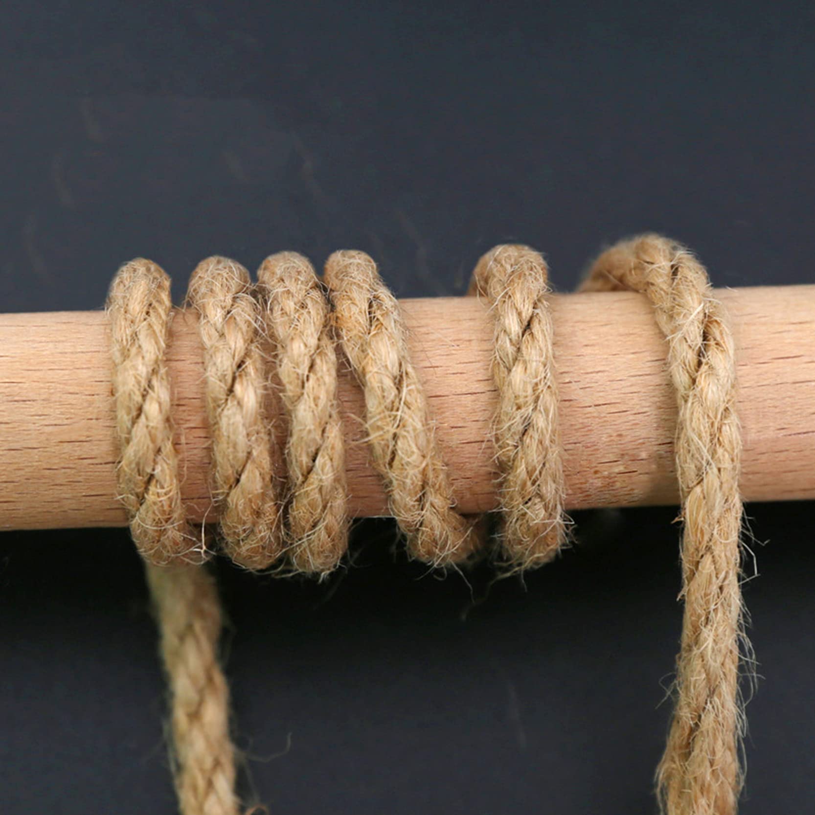 ZNKZJ Hanfseil 100M x 2,Dicke Starkes natürliches Juteseil,Mehrzweck-Mehrstrang-Jute-Schnur-Makramee-Schnur für Kunsthandwerk. Garten, Verpackung，Dekorationen,200m-5mm