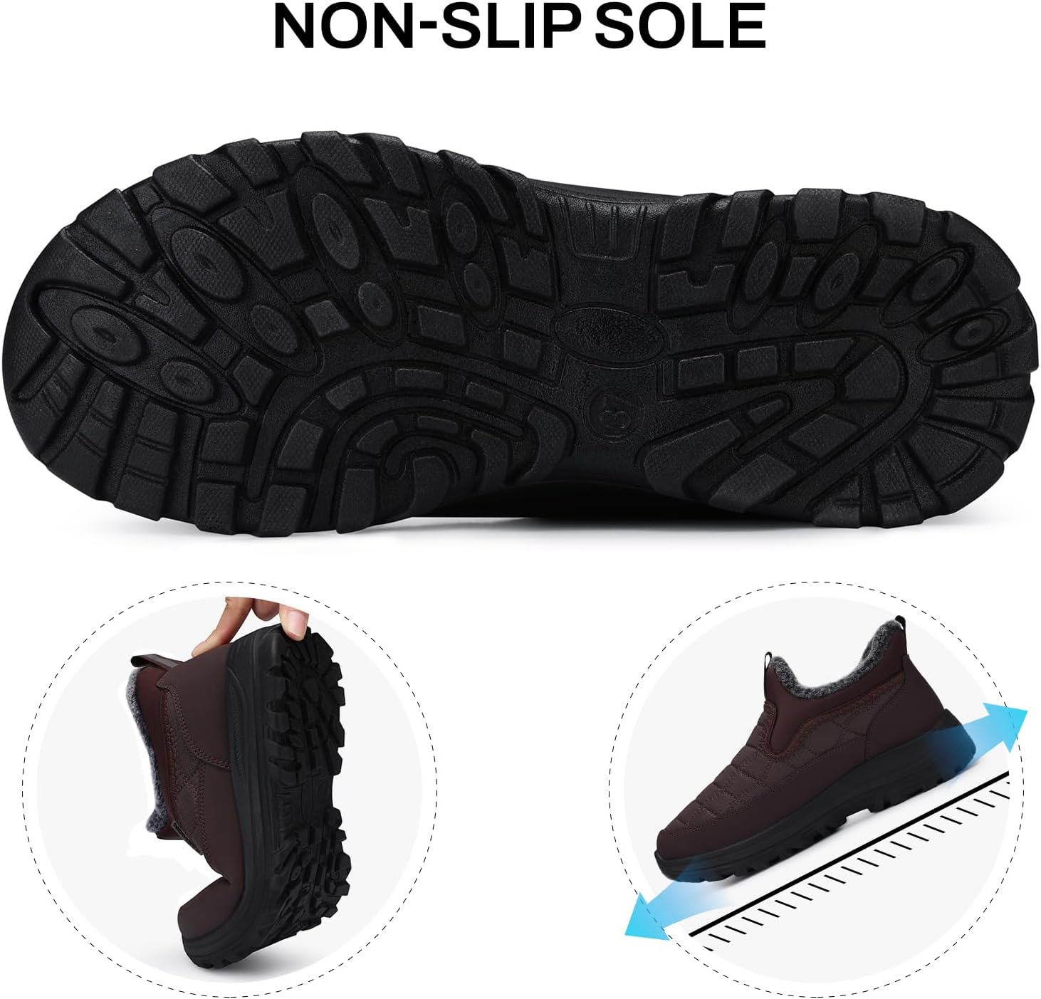 SHIBEVER Winter Waterproof Boots for Women: Snow Womens Ankle Fur Lined Shoes Slip On Warm Insulated Winter Boot - Image 3