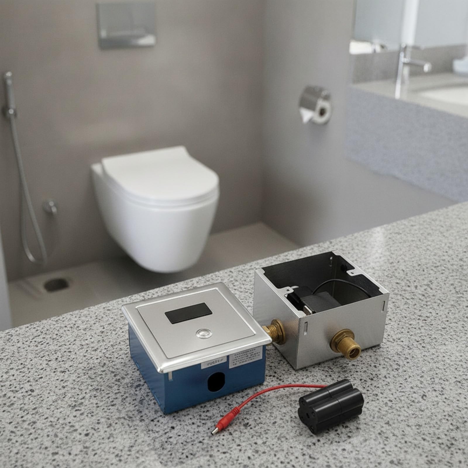 Baoblaze Chasse D'eau Automatique à Capteur | Hygiénique, Intelligente, Plaque Déclenchement Capteur, pr nitaires Commerciaux, 9005 Dc Entrée Supérieure