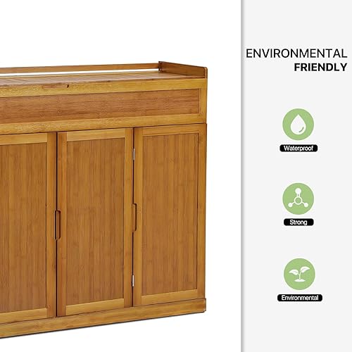 Miniatura 8 de Magshion Armario de almacenamiento de zapatos de bambú para botas, tacones, tenis, sandalias, organizador de zapatos independiente de 5 niveles para