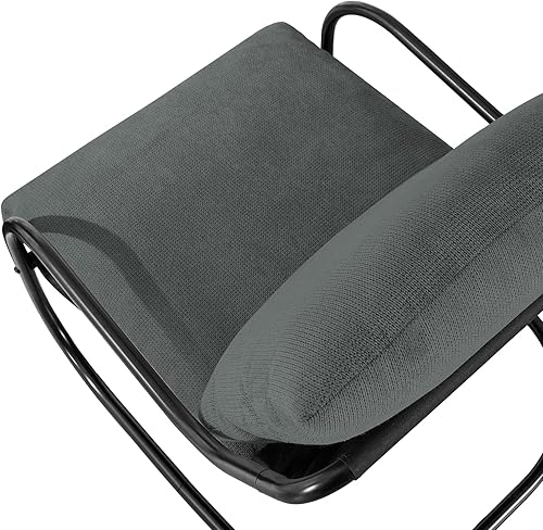 Miniatura 9 de Peace nest Comfy Accent - Silla moderna para sala de estar, dormitorio, con marco mental, cómodo cojín de espuma triturada para balcón, sala de