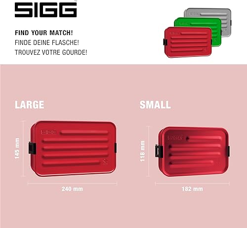 Miniatura 6 de SIGG - Fiambrera de metal - Con separador de alimentos - Apta para lavavajillas y microondas, a prueba de fugas, sin BPA - Aluminio - Plus Red L