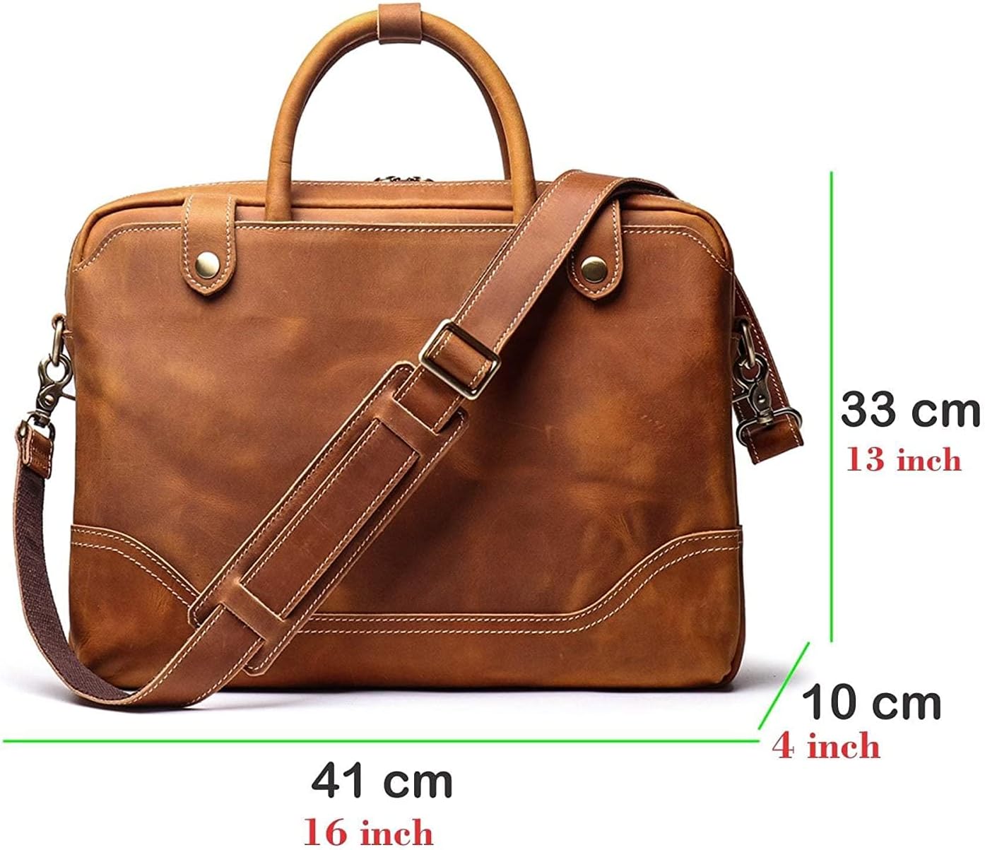 TUZECH Leather Handmade Laptop Messenger Bag Office Briefcase College Bag Leather Bag for Men and Women (16 Inches) - Image 5
