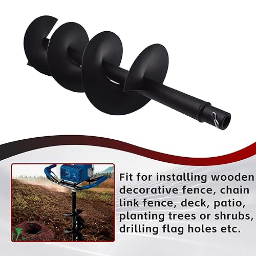 Miniatura 6 de findmall Brocas de taladro de tierra de 4, 6, 8, 10, 12 pulgadas, para excavadora de agujeros de poste de gas (6 pulgadas)