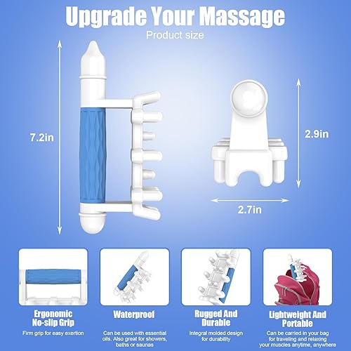 Miniatura 7 de Fascia Blaster - Herramienta de masaje para aliviar la tensión de espalda y cuello, herramienta de liberación miofascial todo en uno, masajeador de