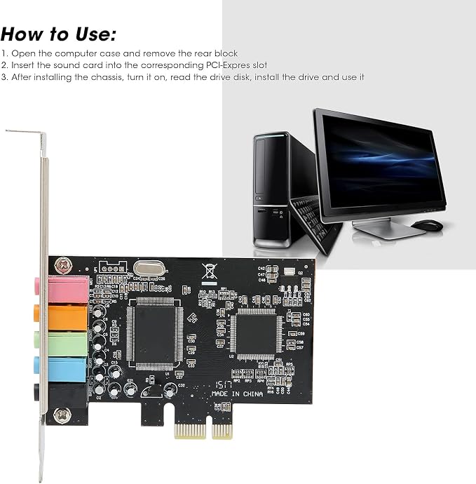 Tarjeta de Sonido Interna PCIe 5.1 para PC miniatura 5