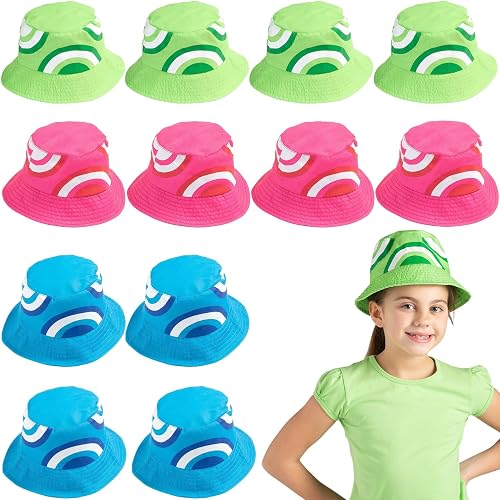 Fun Express Kid’s Swirl Two-Tone Bucket Hats - 12 Pieces