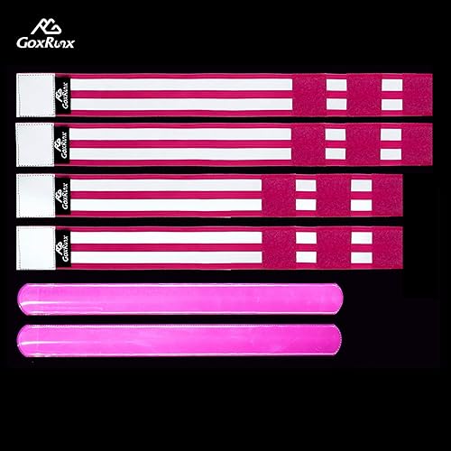 Miniatura 6 de GoxRunx 6 bandas reflectantes para brazomuñecapierna, reflectores reflectantes de alta visibilidad, para mujeres y hombres, correas reflectantes de