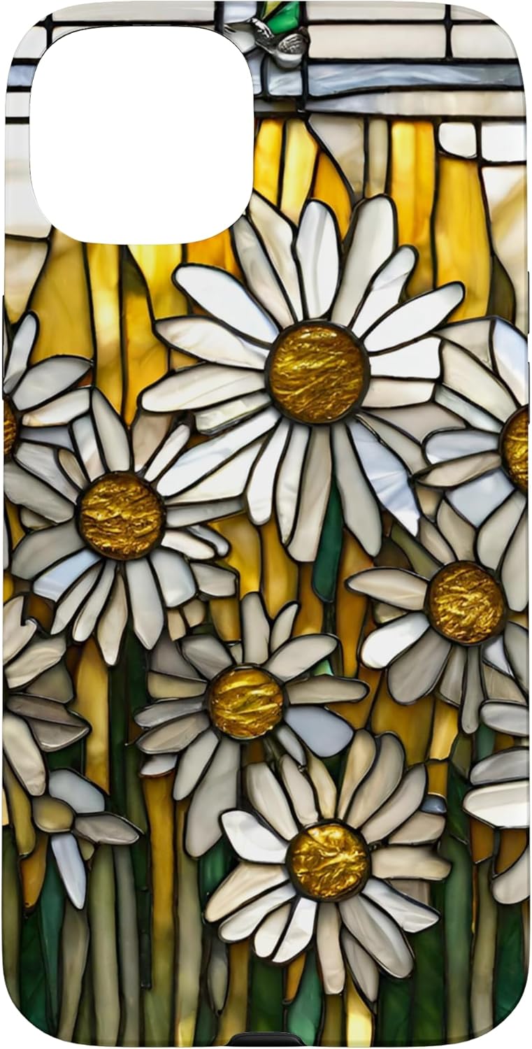 Stained Glass Daisy Delight Case for iPhone 15