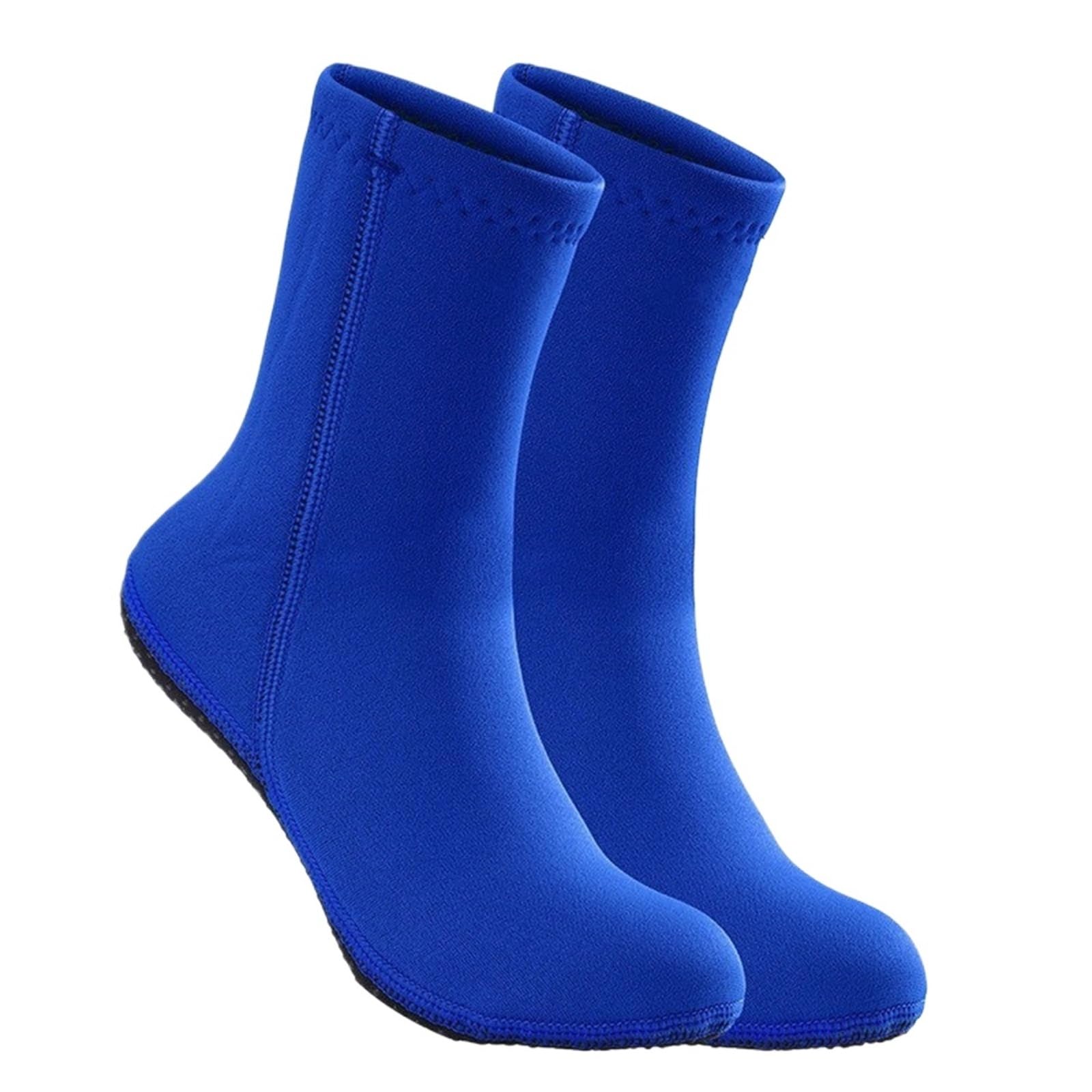 Calzini in Neoprene Calzini da sub for adulti e bambini, in neoprene 3,0 mm, termici, antifreddo, antiscivolo, for pesca subacquea, snorkeling, nuoto, spiaggia(Blue,XL)