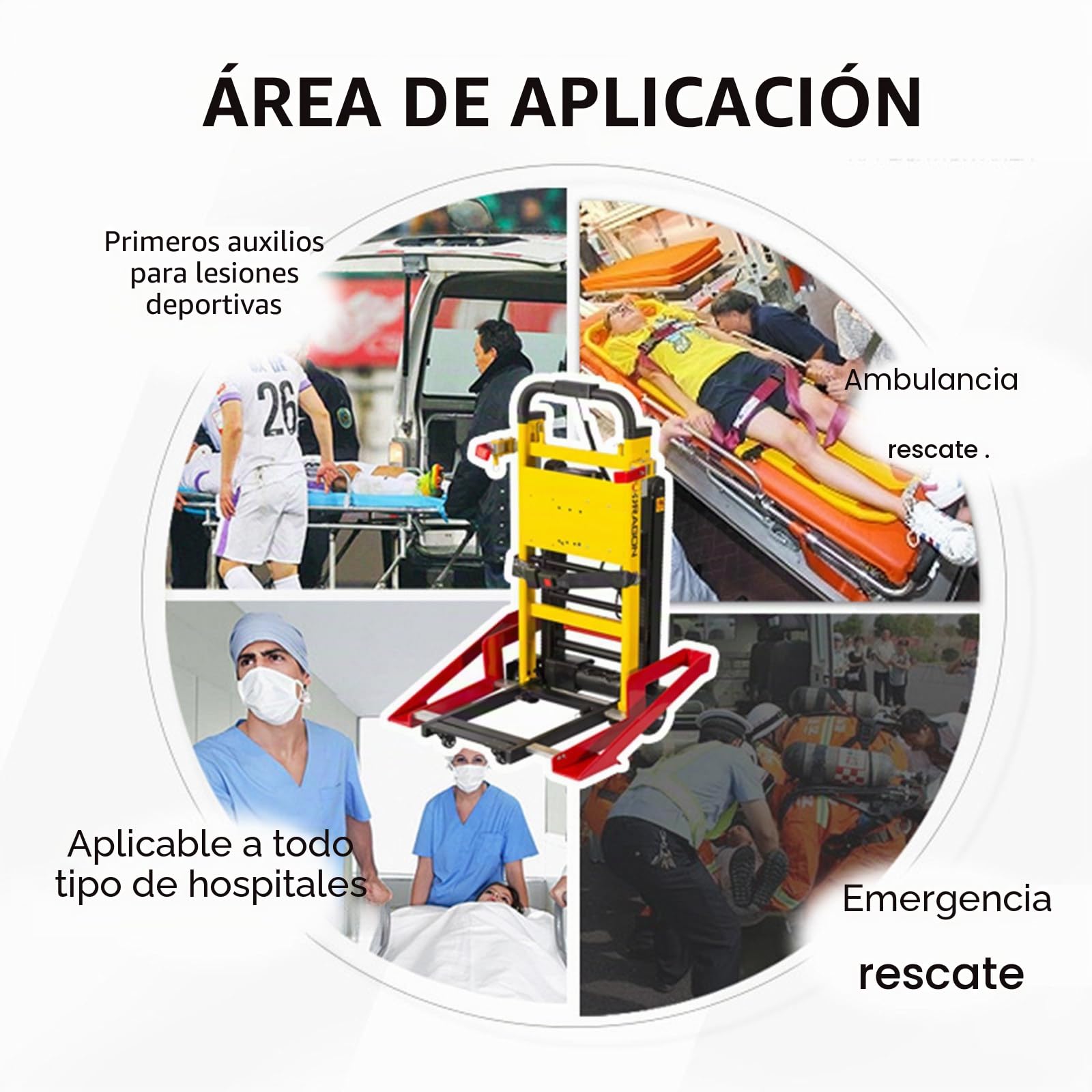 Subidor De Escaleras EléCtrico sobre Orugas, Carro Plegable para Subir Escaleras, VehíCulo De Acoplamiento para Silla De Ruedas, para Transferir Pacientes/Carga, Carga MáXima 440 Lb/200 Kg