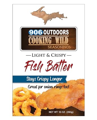 Cooking Wild Seasonings Light and Crispy Fish Batter, 10 ounce Pouch, Great for Onion Rings too