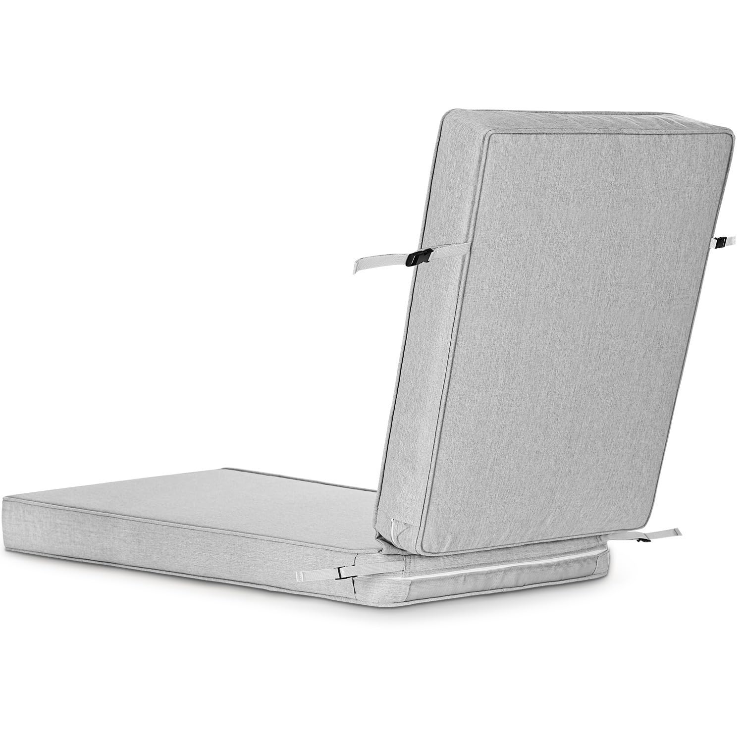 View 1 of ***STOCK PHOTO REFERENCE ONLY***SUNROX All-Weather Fade-Resistant Lounge Chair Cushions DryFast Foam Chaise Lounge Cushions for Outdoor Furniture Patio Pool Lounge Chaise Cushions with Adjustable Straps 73x22 Inch, Heather Grey ******ONLY COVER***