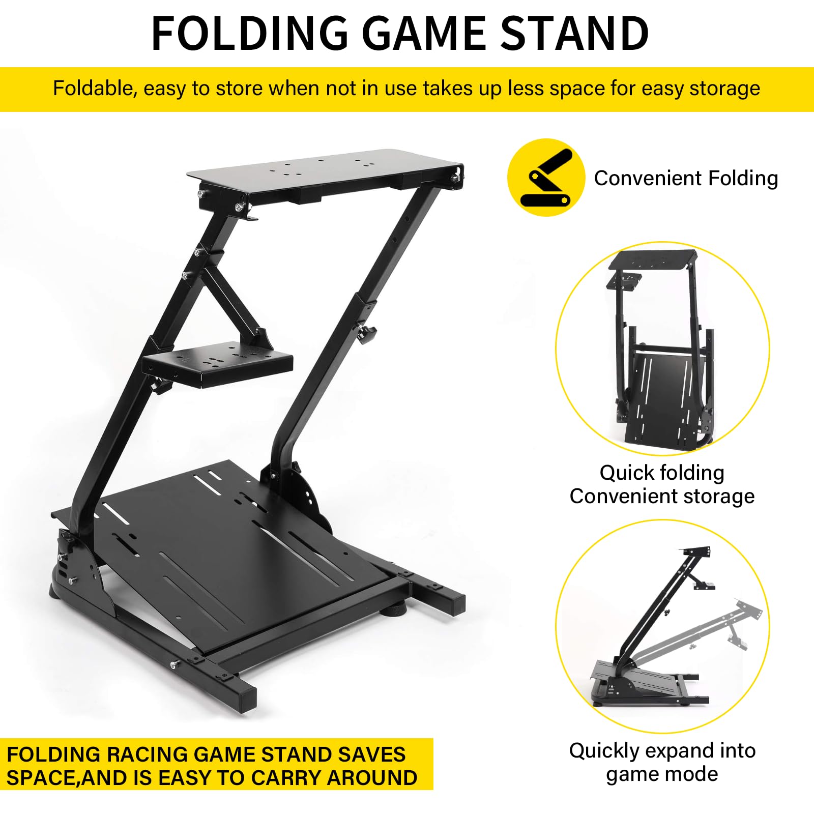 VELPAX Support de volant de course ajustable pour Logitech G25, G27, G29, G920 Racing Simulator Cockpit Video Game Accessories, Shifter Wheel Pedals NOT Included