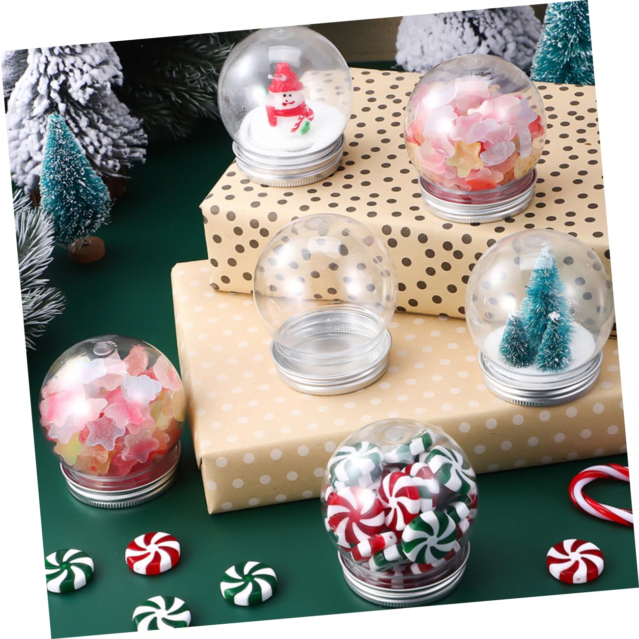 PRETYZOOM 40 Pezzi Trasparente Palla di Neve Bottiglia Vaso Globo di Neve Globo di Neve Vaso Fai da Te Globo di Neve Snowglobe Fai da Te Riempibile Globo di Acqua Globo di Neve di Natale
