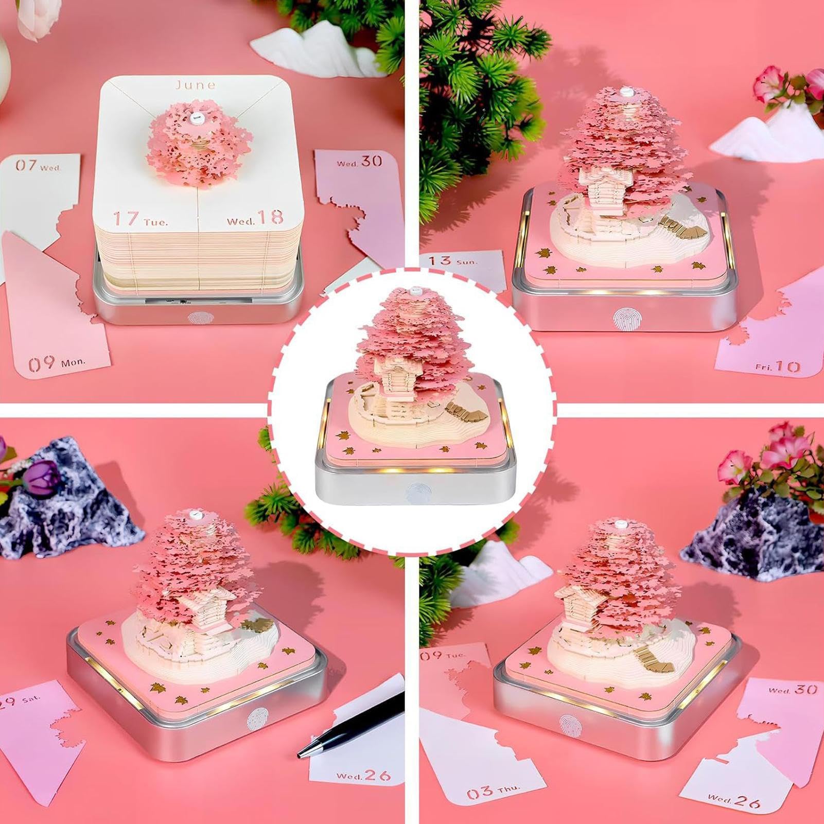 Calendario Arrancable Accesorios de Escritorio Escultura Arte Manualidades | Calendario Escritorio 2026 Bloc Notas Arte Floral Papel Decoración Hogar, Oficina, Niños, Adultos, Cum