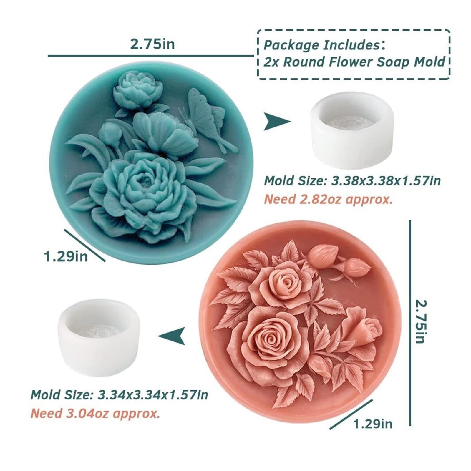 2 stampi per sapone in silicone a forma di fiore, a forma di angelo 3D