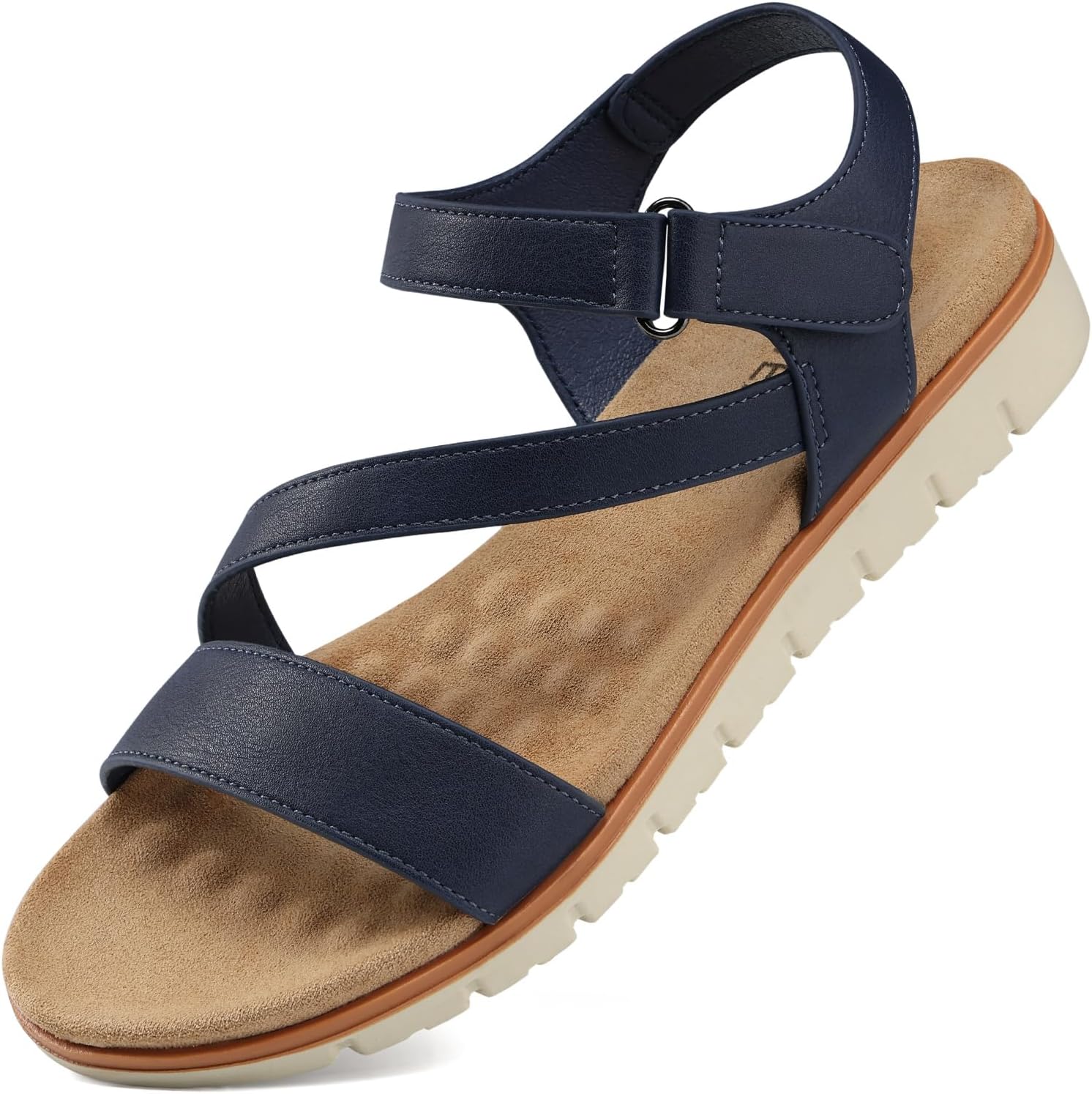 SHIBEVER Flat Sandals for Women Dressy: Comfortable Summer Ankle Strap Womens Sandal Open Toe Shoes