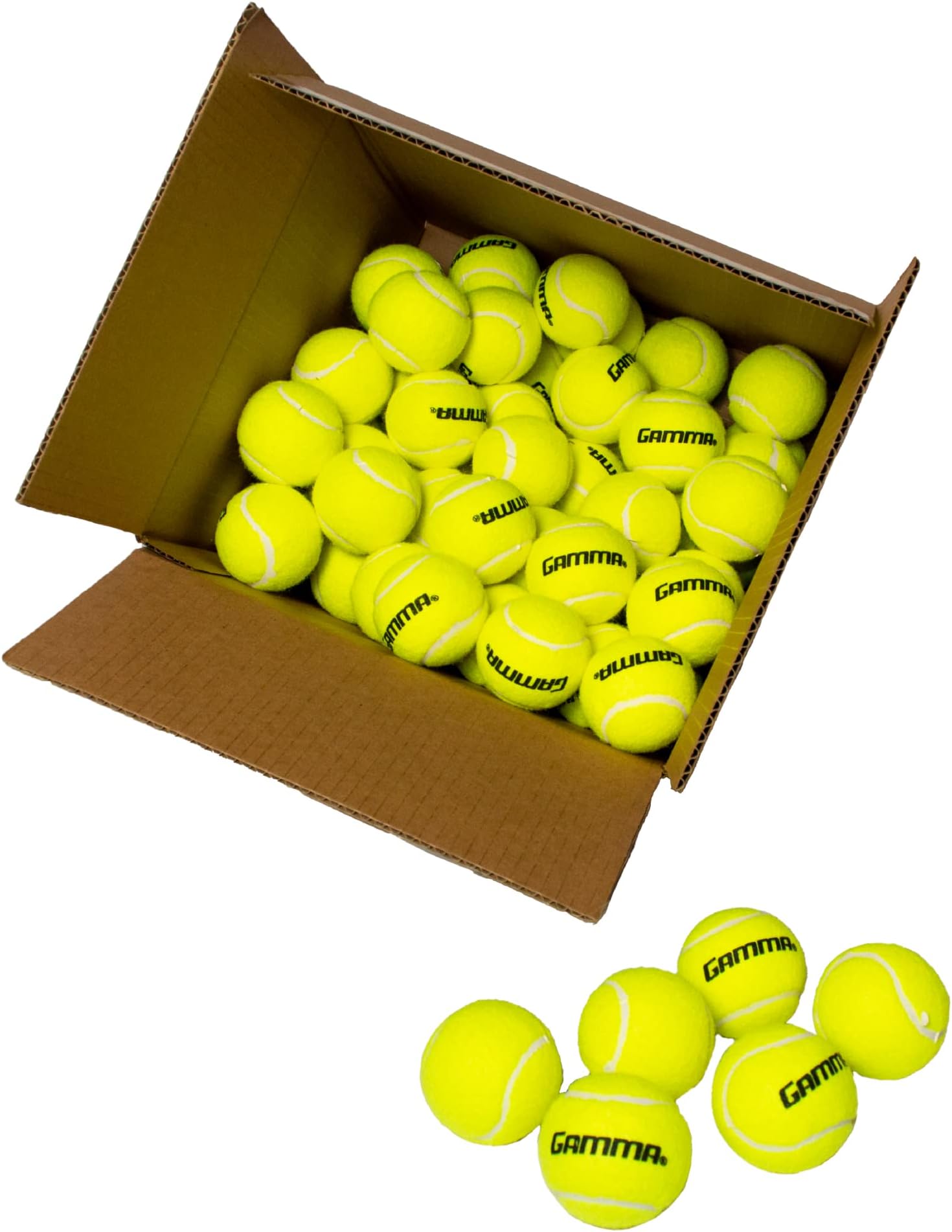 GAMMA Sports Pressureless Tennis Balls Box, Bulk Tennis Balls, Premium Tennis Accessories, 18, 36, 48, 75 Pack Sizes, Tennis Practice, Tennis Training, Pet Toys, Dog Ball, Coach, Indoor & Outdoor Play