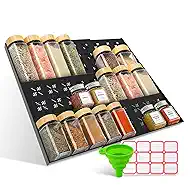 Expandable Drawer Spice Organizer, Thickened Plastic 3-Tier Spice Rack for Kitchen Drawers (11"–22"), Non-Slip & Easy to Clean, Keeps Spices Visible, Neat & Easy to Grab (Jars Not Included)
