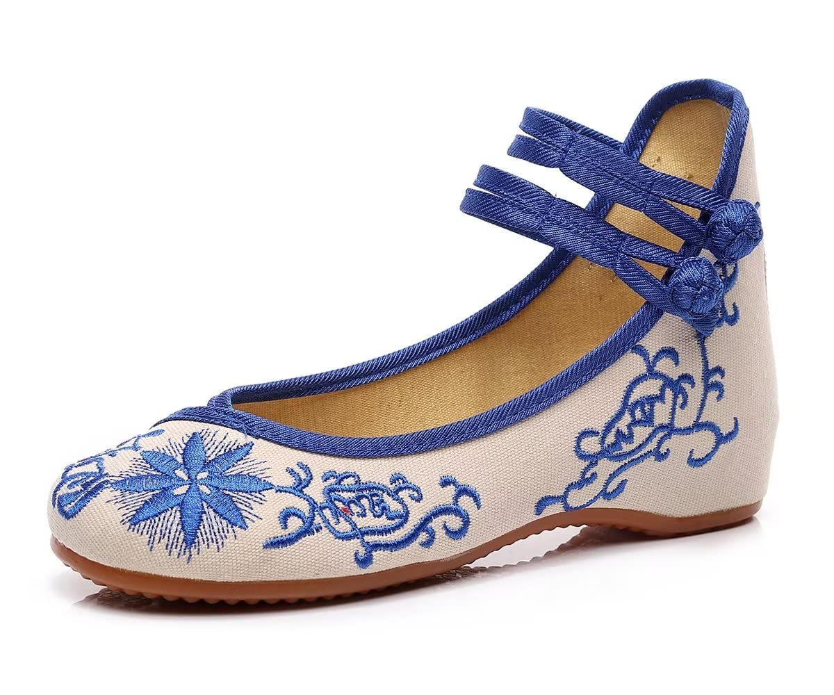 TN TANGNESTWomen's Leather Flats Comfortable Square Toe Dress Flats Retro Soft Mary Jane Flats