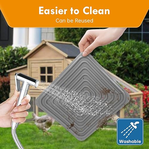 Miniatura 5 de Jantens Paquete de 6 almohadillas de anidación de pollo, almohadillas de silicona (gris), almohadillas de anidación reutilizables y lavables para