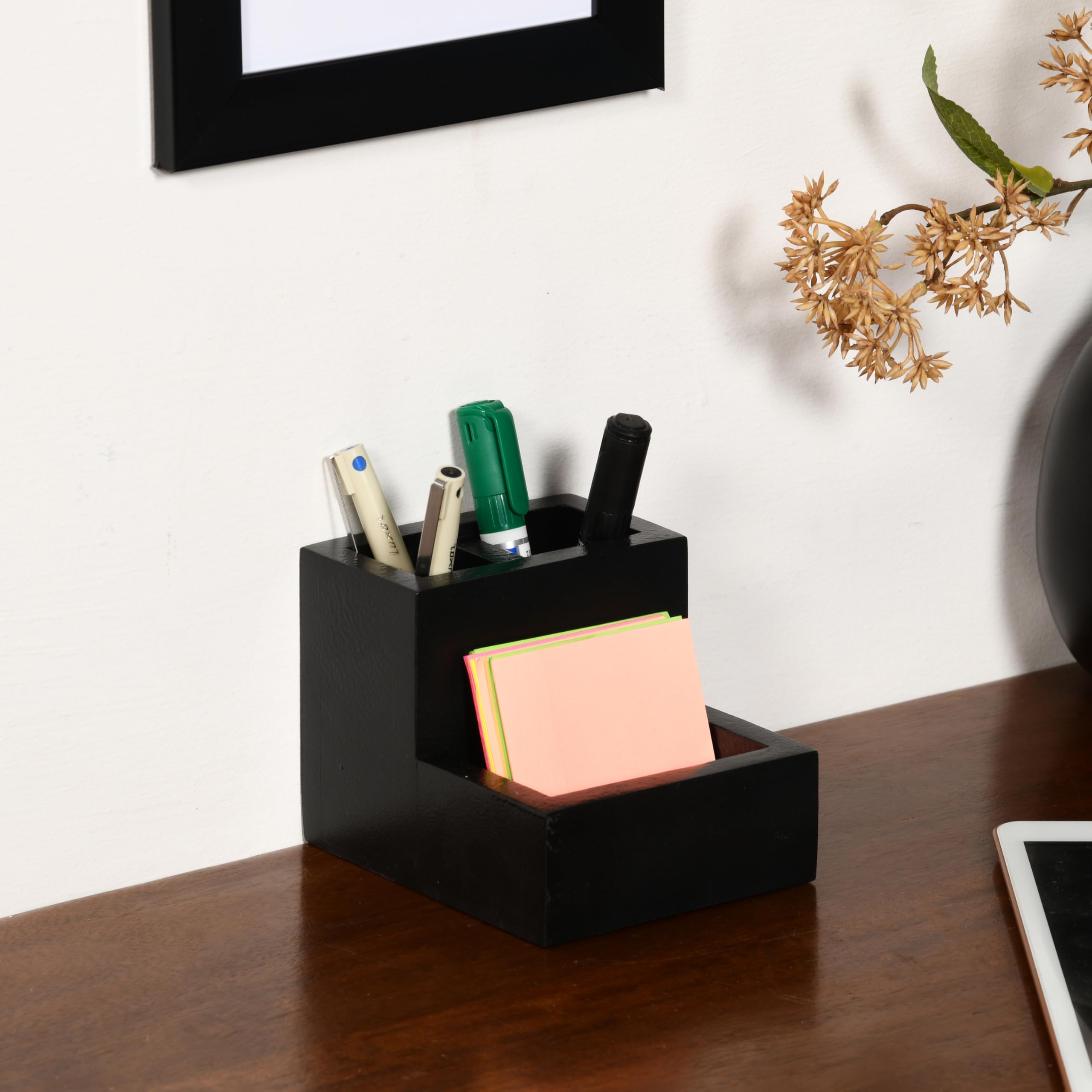 Premium Wooden Chest Drawer - Handcrafted Storage Organizer for Home | Rustic Style (1 Desk Stand | Brown)