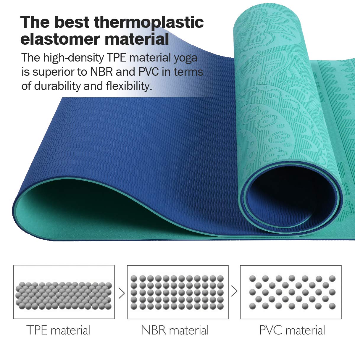 Tapis De Yoga DoYourFitness 183x61cm - Épaisseur 0.8cm à 2cm - Antidérapant NBR - Protège Articulations