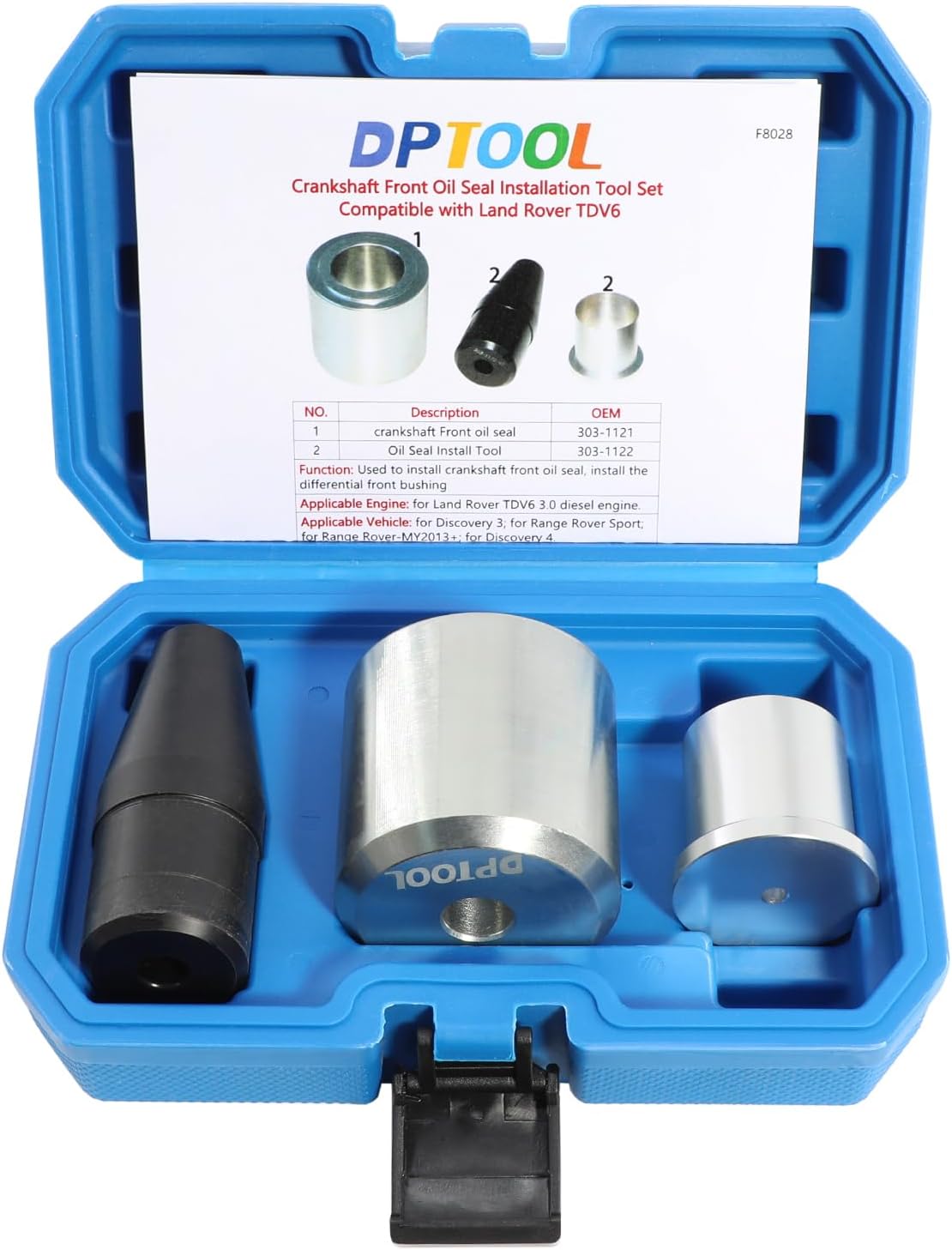 Crankshaft Front Oil Seal Install Tool Set compatible with Land Rover TDV6 3.0 Diesel Engine for Discovery 3/4 Sport 303-1121 303-1122