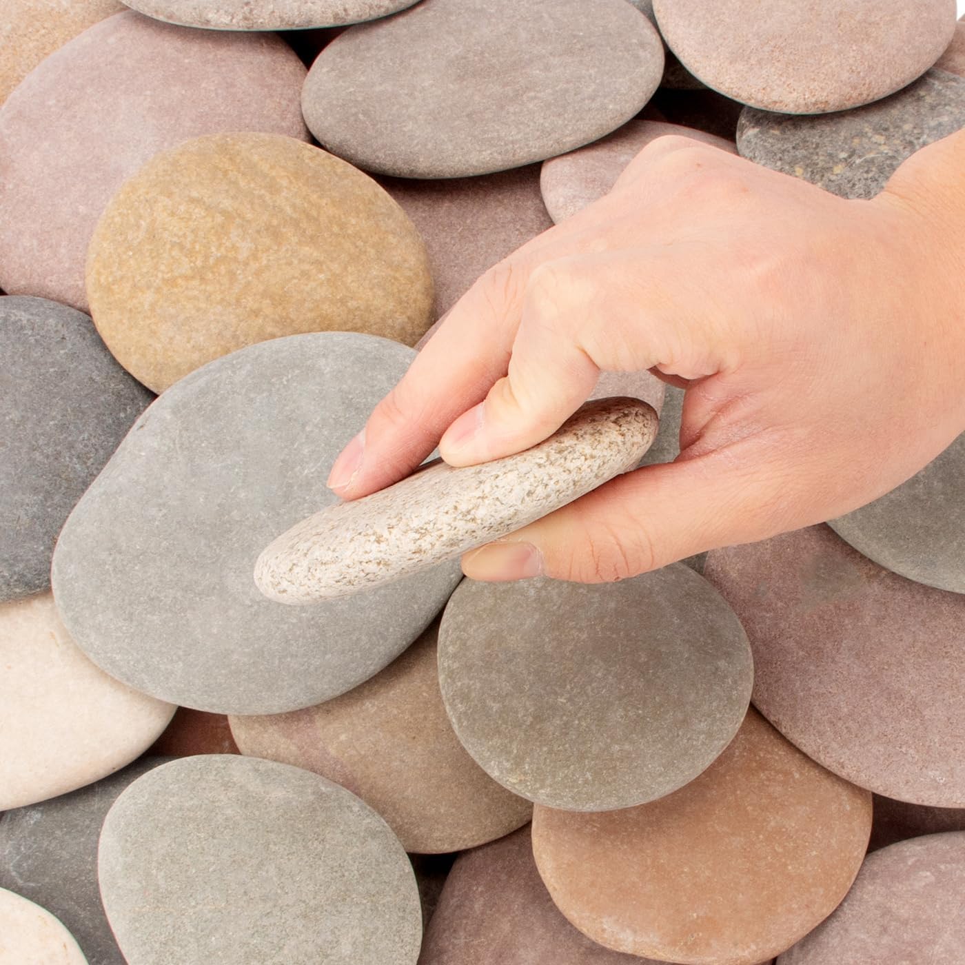 CFKJ [About 31 PCS - 37 PCS](18.5 Pounds) Painting Rocks,3.1""-4.76"" River Rocks,Flat Rocks,Painting Stones,Craft Rocks,Arts Rocks,DIY Rocks