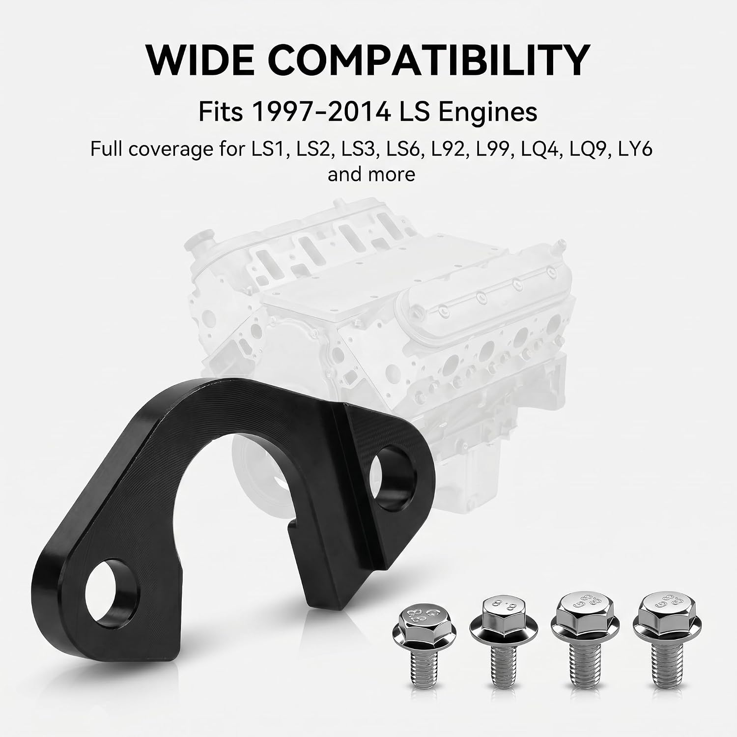 Oil Pump Pickup Tube Girdle Brace, Billet Aluminum Oil Pickup Tube, Oil Tube Girdle Brace Support, Compatible with LS1 LS3 LS2 LM7 LR4 LQ4 LS6 L59 LQ9