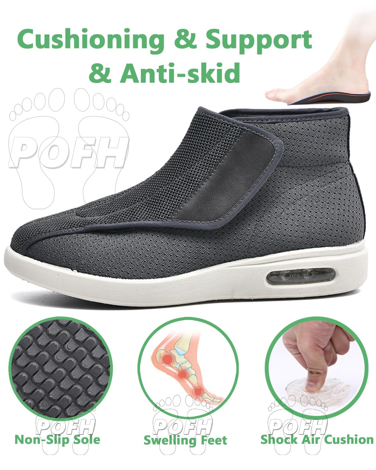 Scarpe Ortopediche Donna per diabetici da Uomo Extra Largo Regolabile Scarpe da Passeggio per gonfiore dei Piedi Ampie Larghezza Hook & Loop Scarpe sanitarie